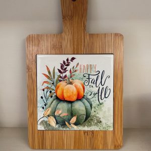Őszi dekorációs "Happy fall to all" vágódeszka